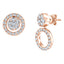 1.00ct H-SI multi way round stud or drop earrings on 18k rose gold