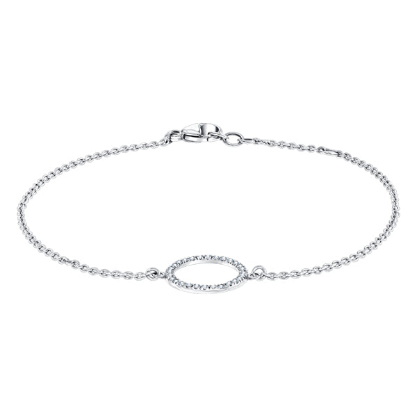 0.10ct Round brilliant H-SI circular diamond bracelet in 18k white gold