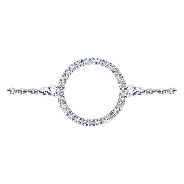 0.10ct Round brilliant H-SI circular diamond bracelet in 18k white gold