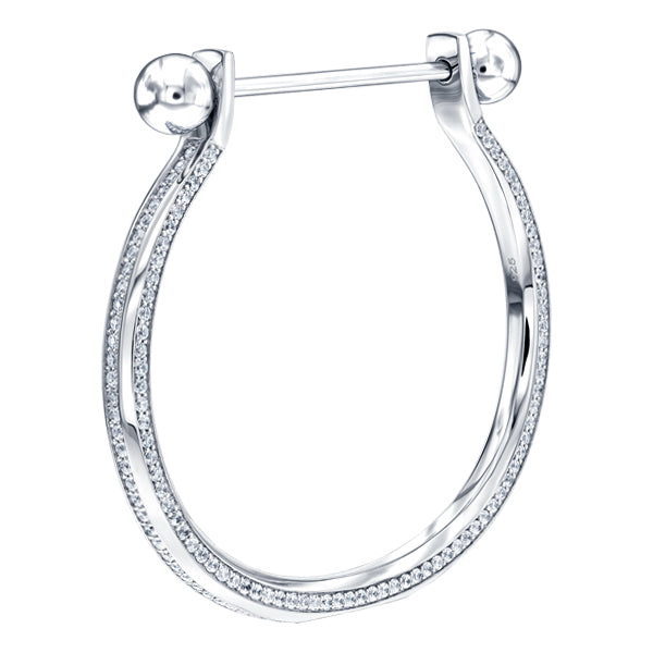 Eternal Charm bangle in sterling silver pave set with signature Tresor Paris crystals