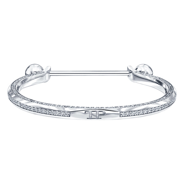 Eternal Charm bangle in sterling silver pave set with signature Tresor Paris crystals