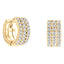 H-SI round brilliant claw set wide diamond hoop earrings in 18k yellow gold