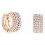 H-SI round brilliant claw set wide diamond hoop earrings in 18k rose gold