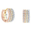 H-SI round brilliant claw set wide diamond hoop earrings in 18k 3 colour gold