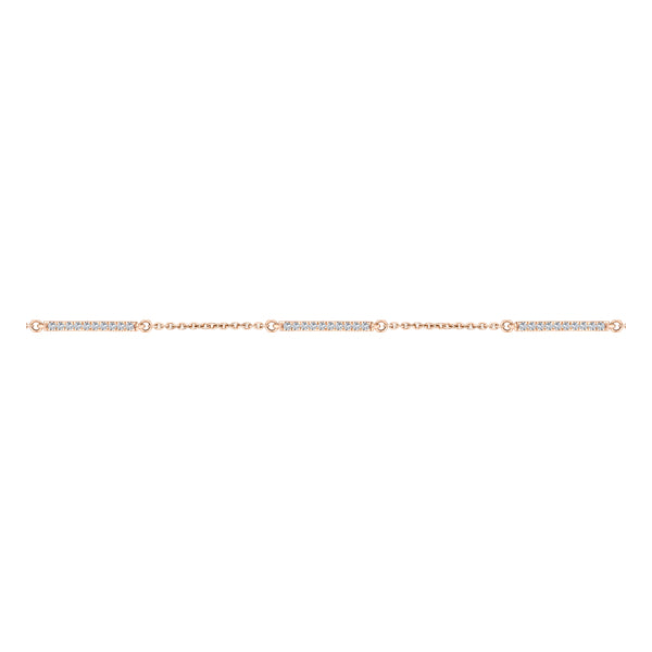 0.25ct round brilliant H-SI diamond trilogy line bracelet in 18k rose gold