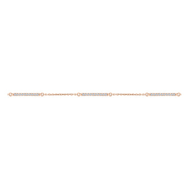 0.25ct round brilliant H-SI diamond trilogy line bracelet in 18k rose gold