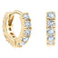 H-SI round brilliant castle set diamond mini hoops in 18k yellow gold