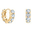 0.75ct H-SI round brilliant castle set diamond mini hoops in 18k yellow gold