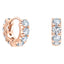 0.75ct H-SI round brilliant castle set diamond mini hoops in 18k rose gold