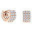 H-SI round brilliant claw set wide diamond hoop earrings in 18k Rose Gold