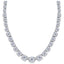 Four claw graduated round H-SI diamond necklace in 18k white gold