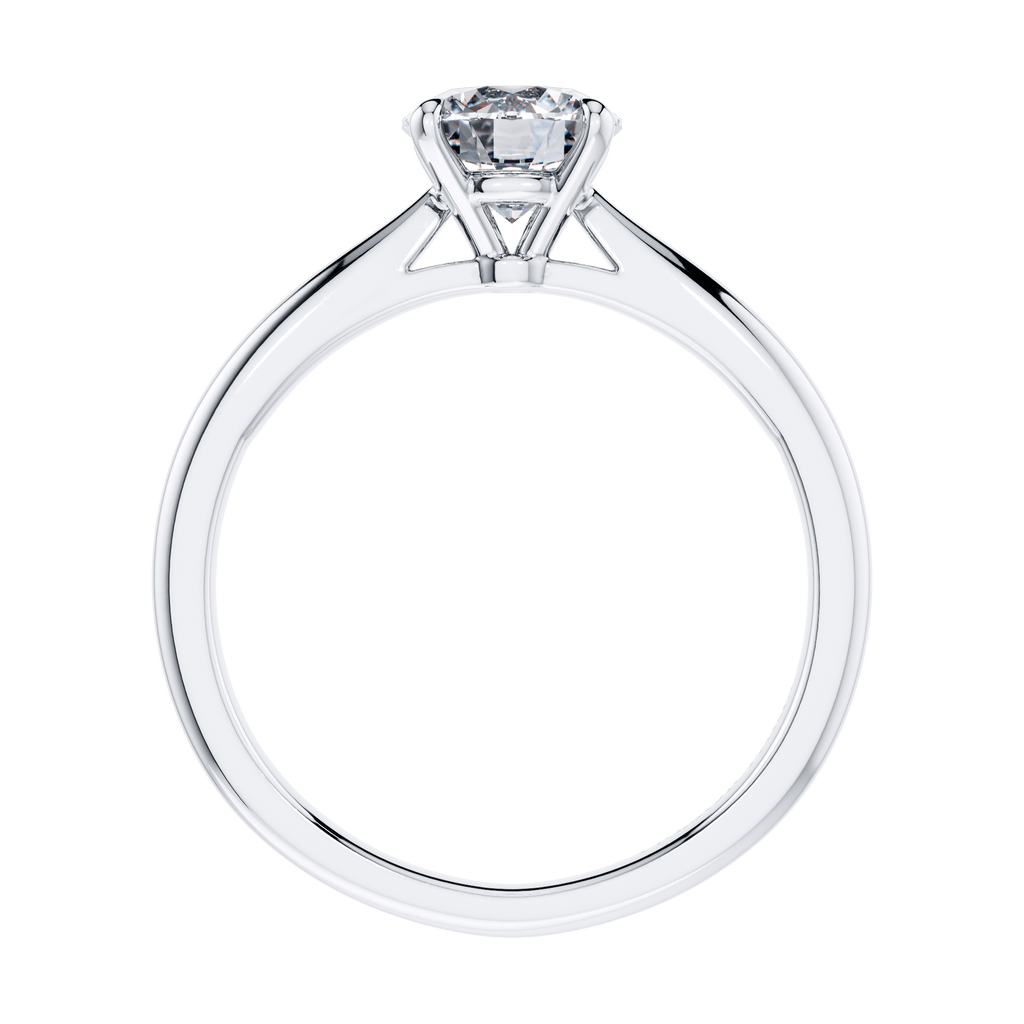 18ct White Gold 4 Claw Round Brilliant Diamond Engagement Ring.