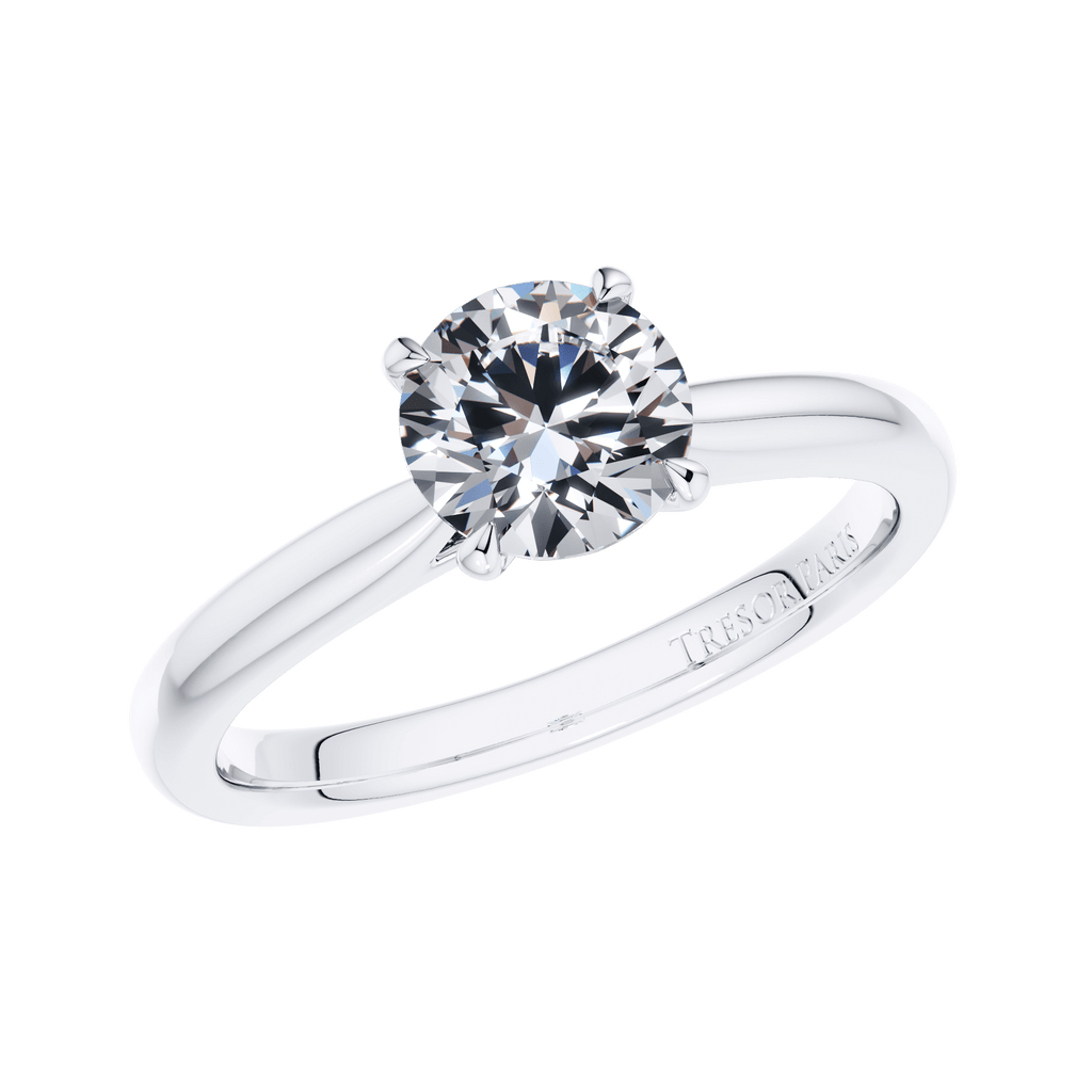 18ct White Gold 4 Claw Round Brilliant Diamond Engagement Ring.