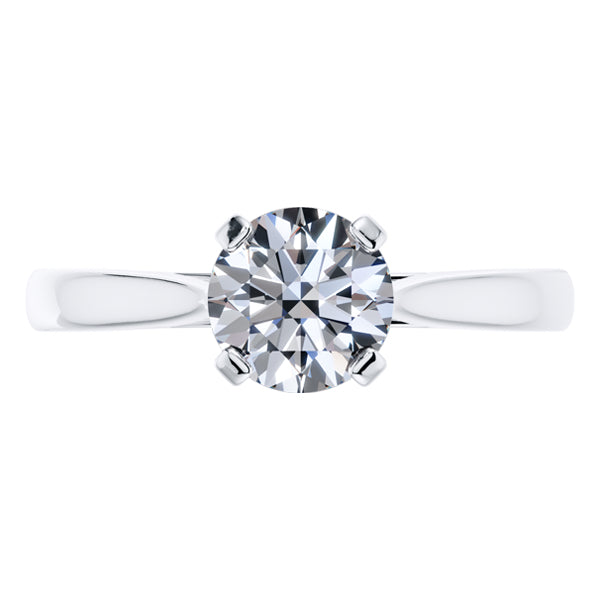 Round Brilliant 18ct White Gold Diamond Engagement Ring.