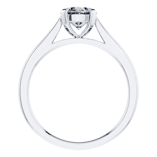 Round Brilliant 18ct White Gold Diamond Engagement Ring.