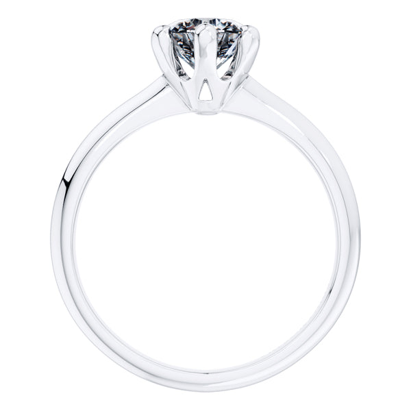 Stunning 18ct Round Brilliant Diamond 6 Claw White Gold Engagement Ring.