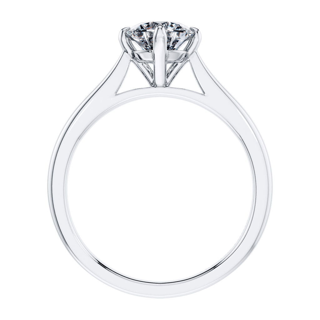 4 Claw Round Brilliant 18ct In White Gold Engagement Ring Mount.