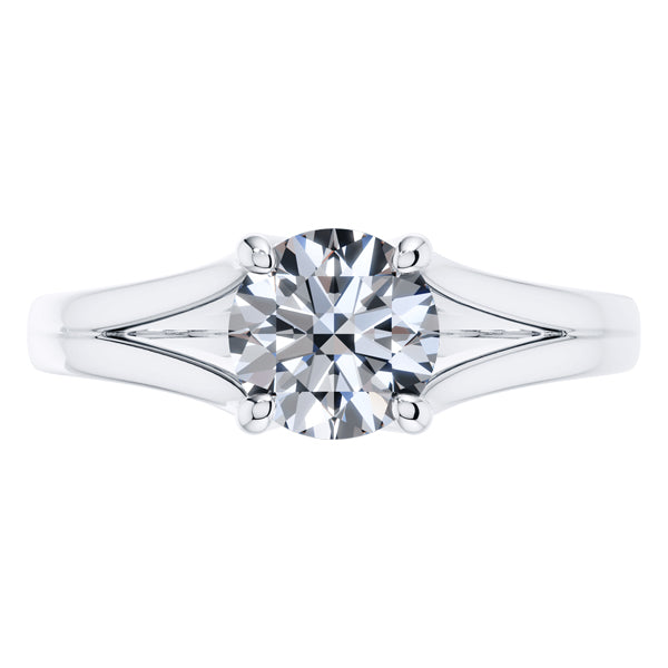 Beautifully Cut Round Diamond in a 4 Claw 18ct White Gold Engagement Ring.