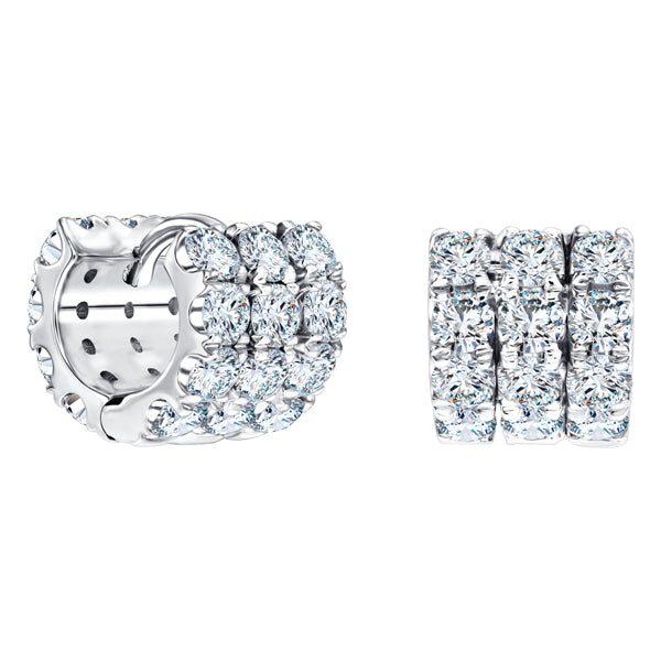 2.25ct round brilliant wide diamond hoop earrings in 18k White Gold