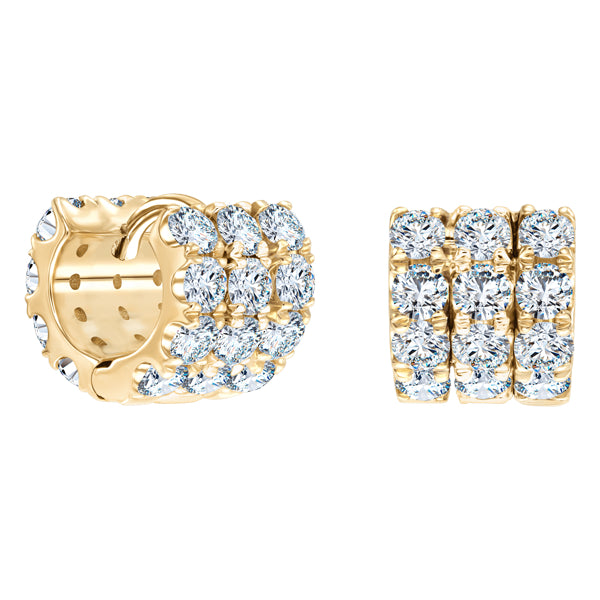 2.25ct round brilliant wide diamond hoop earrings in 18k Yellow Gold