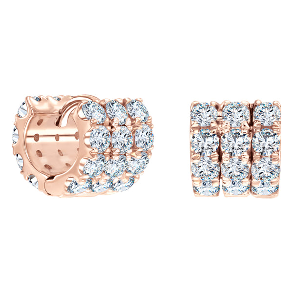 2.25ct round brilliant wide diamond hoop earrings in 18k Rose Gold