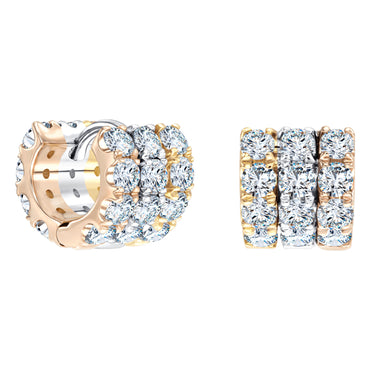 2.25ct round brilliant wide diamond hoop earrings in 18k 3 Colour Gold