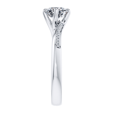 4 Claw Round Brilliant 18ct White Gold Twist  Engagement Ring Mount