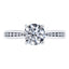 Detailed 4 Claw Round Brilliant Diamond Engagement Ring in 18ct White Gold