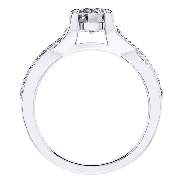 Round Brilliant 4 claw White Gold Diamond Engagement Ring.