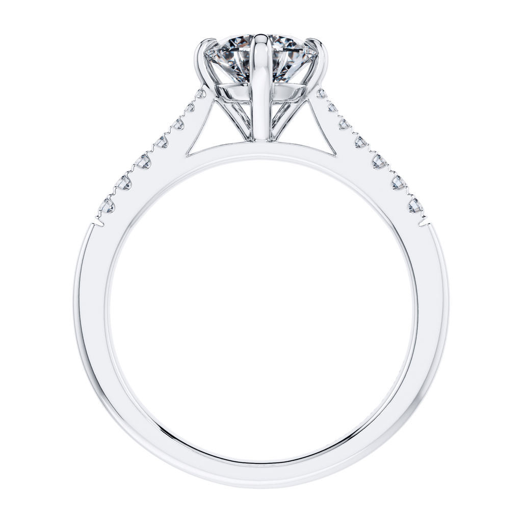 18ct White Gold Round Brilliant 4 Claw Engagement Ring Mount.