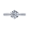 6 Claw Delicate Round Brilliant Diamond Engagement Ring in 18ct White Gold