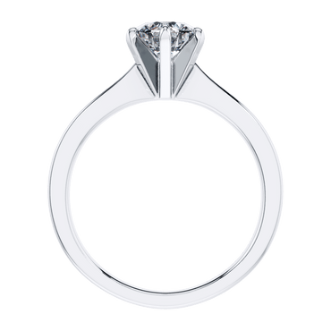 6 Claw Delicate Round Brilliant Diamond Engagement Ring in 18ct White Gold