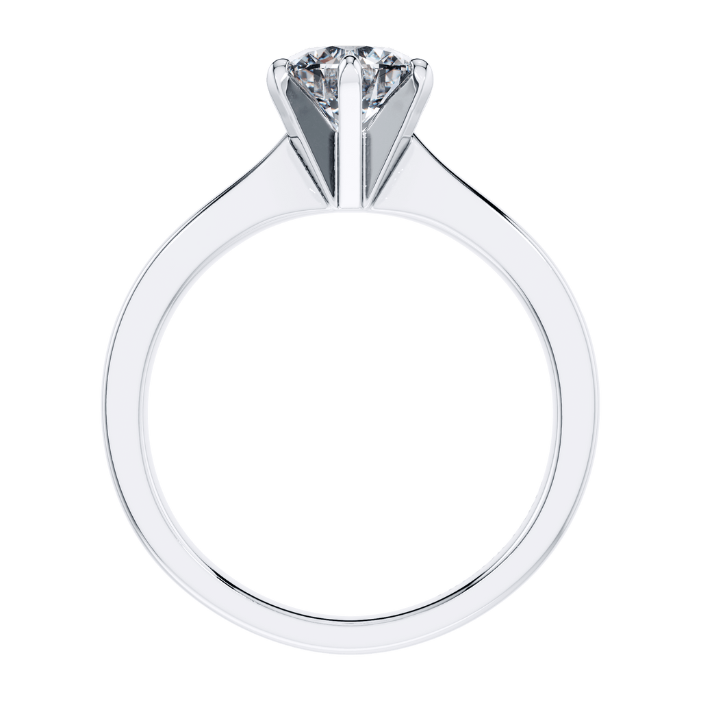 6 Claw Delicate Round Brilliant Diamond Engagement Ring Mount in 18ct White Gold