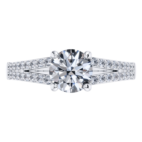 Elegant Round Brilliant White Gold 18ct Diamond Engagement Ring.