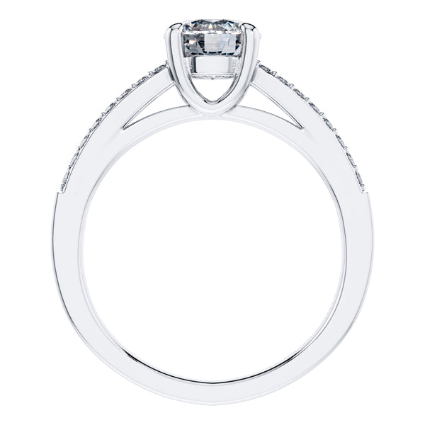 Elegant Round Brilliant White Gold 18ct Diamond Engagement Ring.