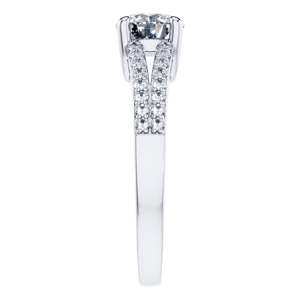 Elegant Round Brilliant White Gold 18ct Diamond Engagement Ring.