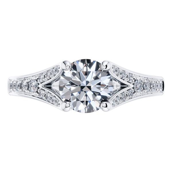 Graceful Round Brilliant 18ct White Gold 4 Claw Diamond Engagement Ring.