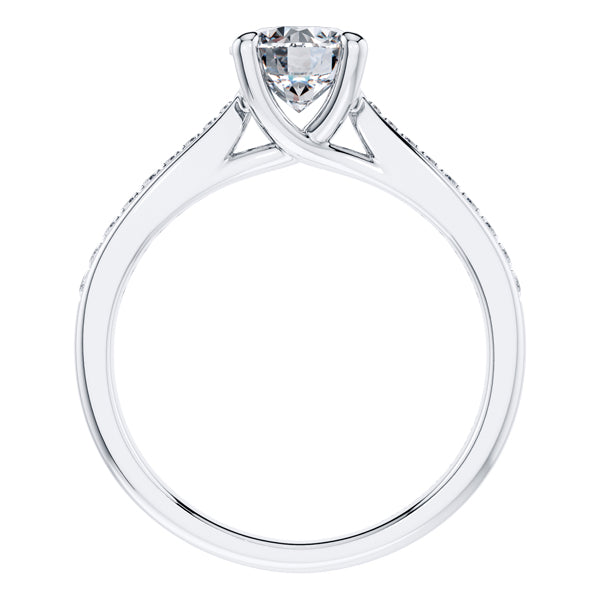 4 Claw 18ct White Gold Round Brilliant Diamond Engagement Ring.