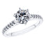 Elegant 18ct White Gold Diamond Engagement Ring With 6 Claws.