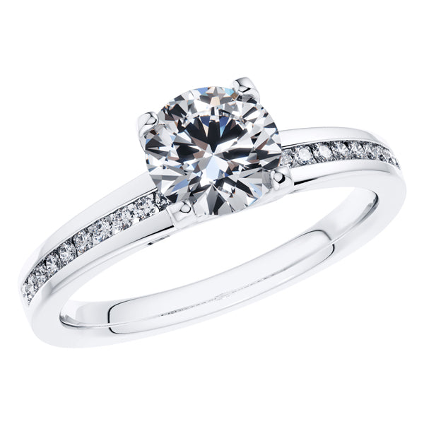 Timeless 4 Claw Round Brilliant Engagement Ring Made in 18ct White Gold