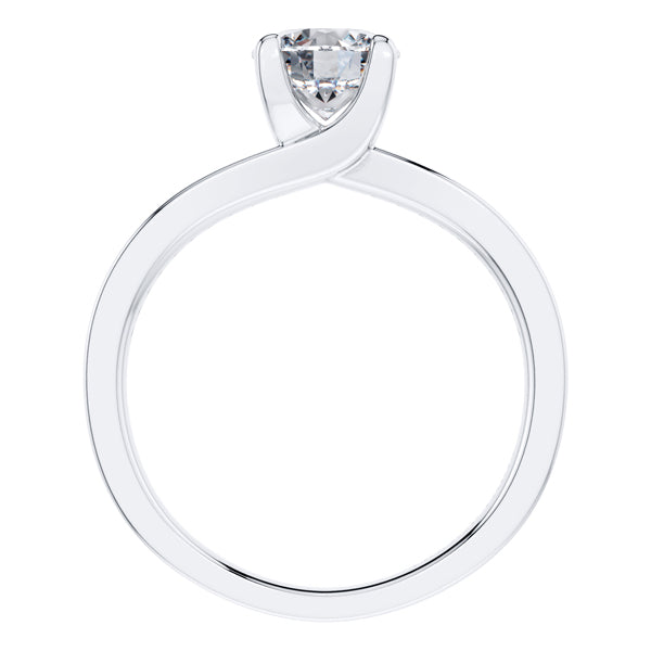 Timeless 4 Claw Round Brilliant Engagement Ring Made in 18ct White Gold