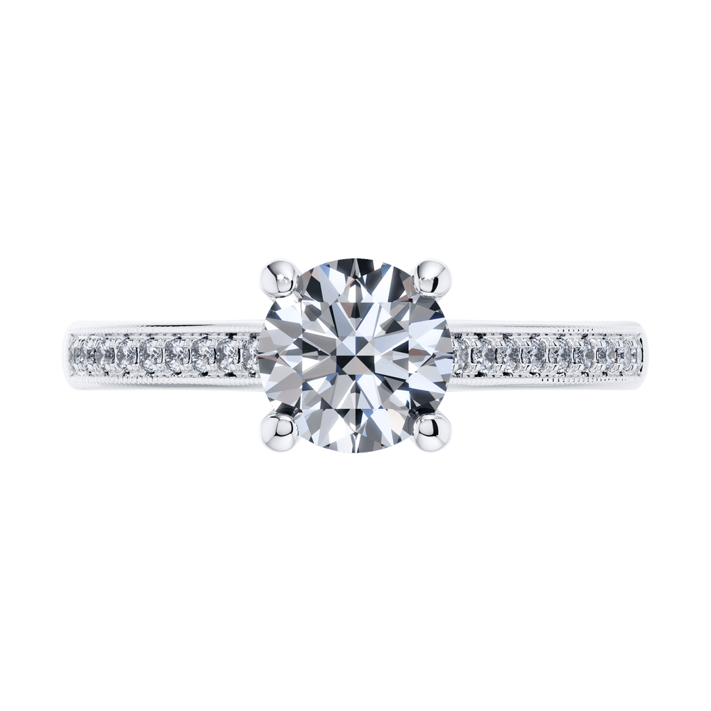 18ct White Gold Round Brilliant Engagement Ring Mount.