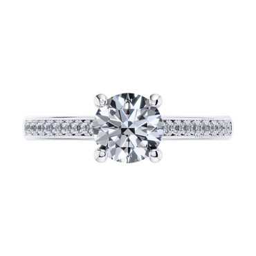 18ct White Gold Round Brilliant Diamond Engagement Ring.