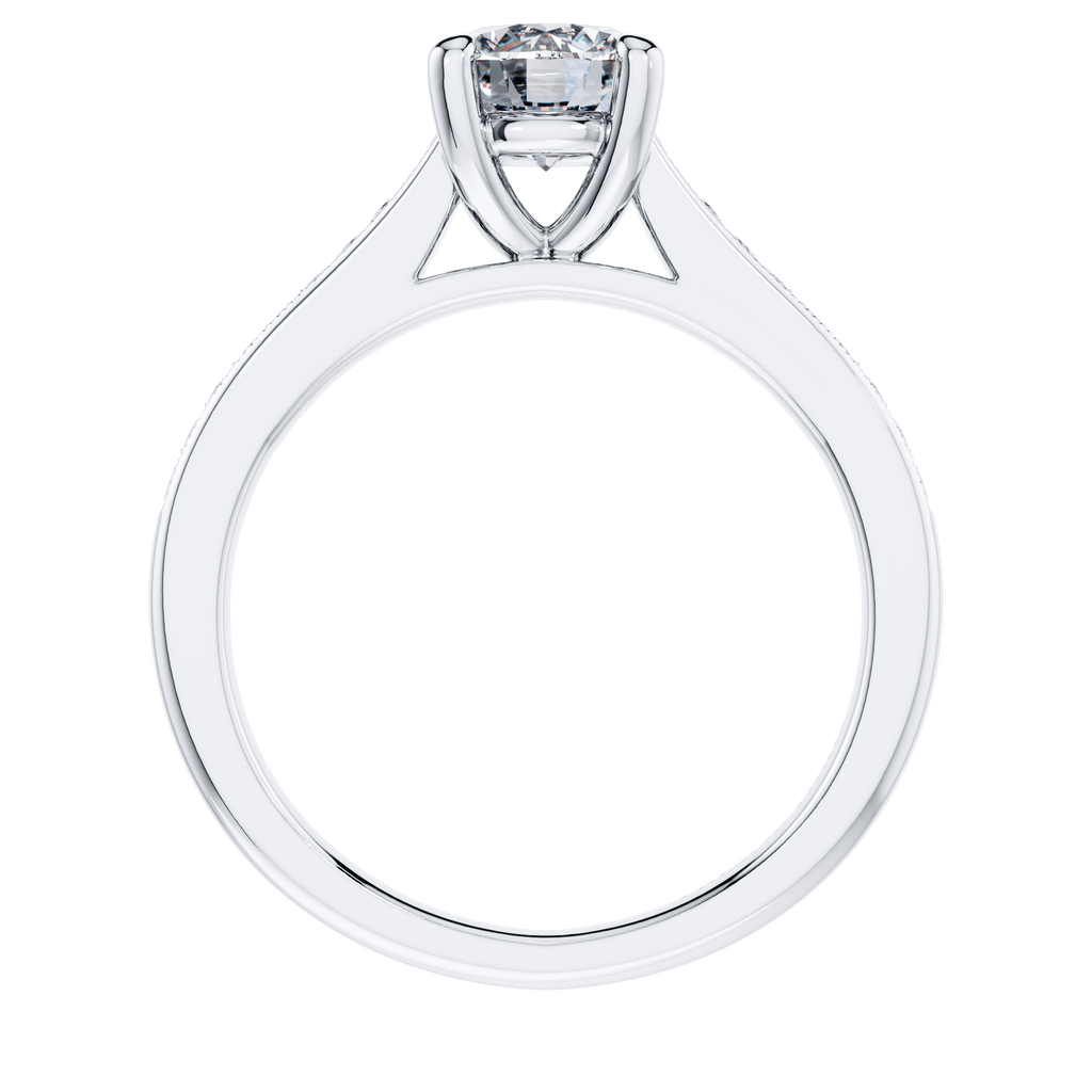 18ct White Gold Round Brilliant Diamond Engagement Ring.