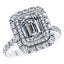 GIA Certified Emerald Cut Diamond Halo Engagement Ring, in Platinum