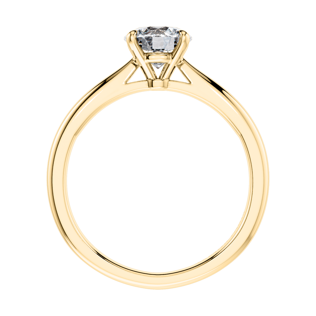 18ct Yellow Gold 4 Claw Round Brilliant Diamond Engagement Ring.