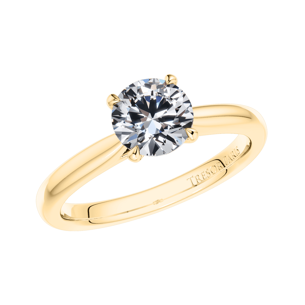 18ct Yellow Gold 4 Claw Round Brilliant Diamond Engagement Ring.