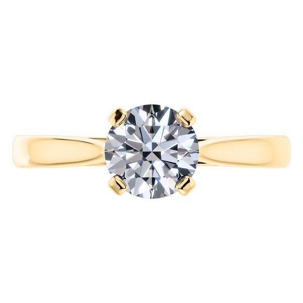 Round Brilliant 18ct Yellow Gold Diamond Engagement Ring.