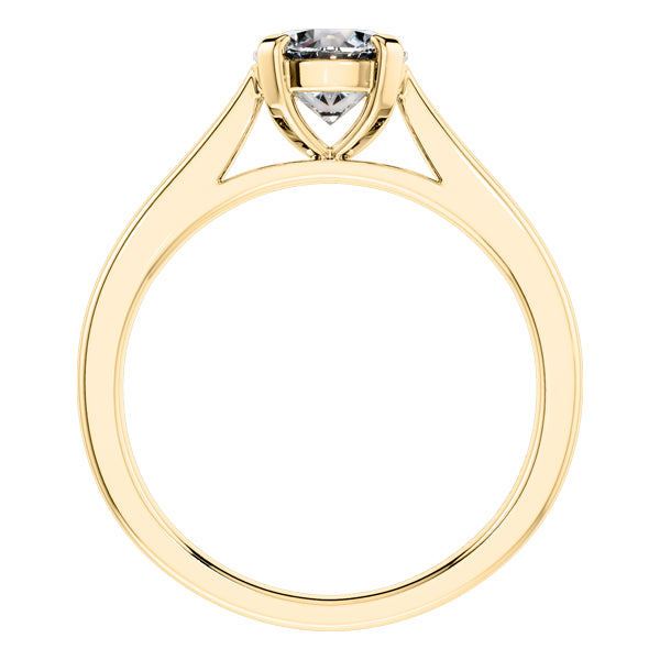 Round Brilliant 18ct Yellow Gold Diamond Engagement Ring.