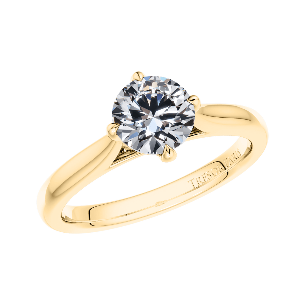 4 Claw Round Brilliant 18ct In Yellow Gold Engagement Ring Mount.